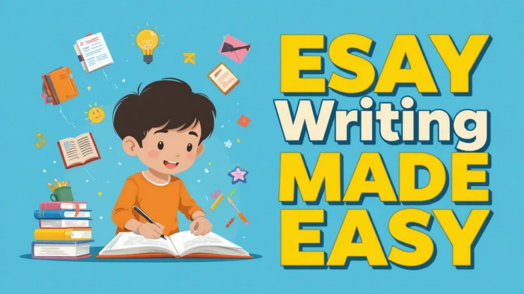What is an Essay? (Explained For Students of Class 1-8 ) 4 Child learning essay writing with simple format for Class 1–8 students
