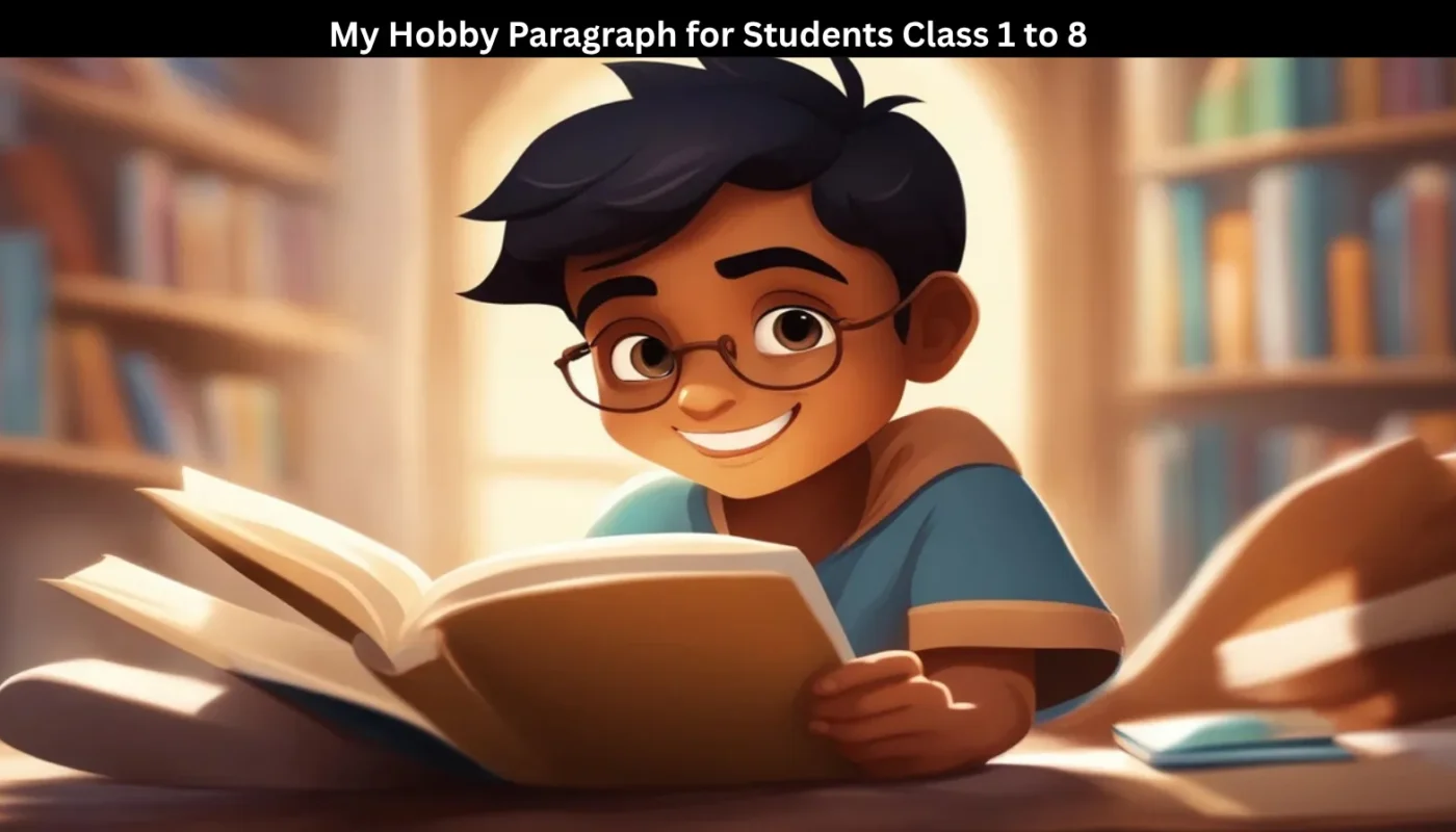 Student reading a storybook – My Hobby paragraph for Class 1 to 8