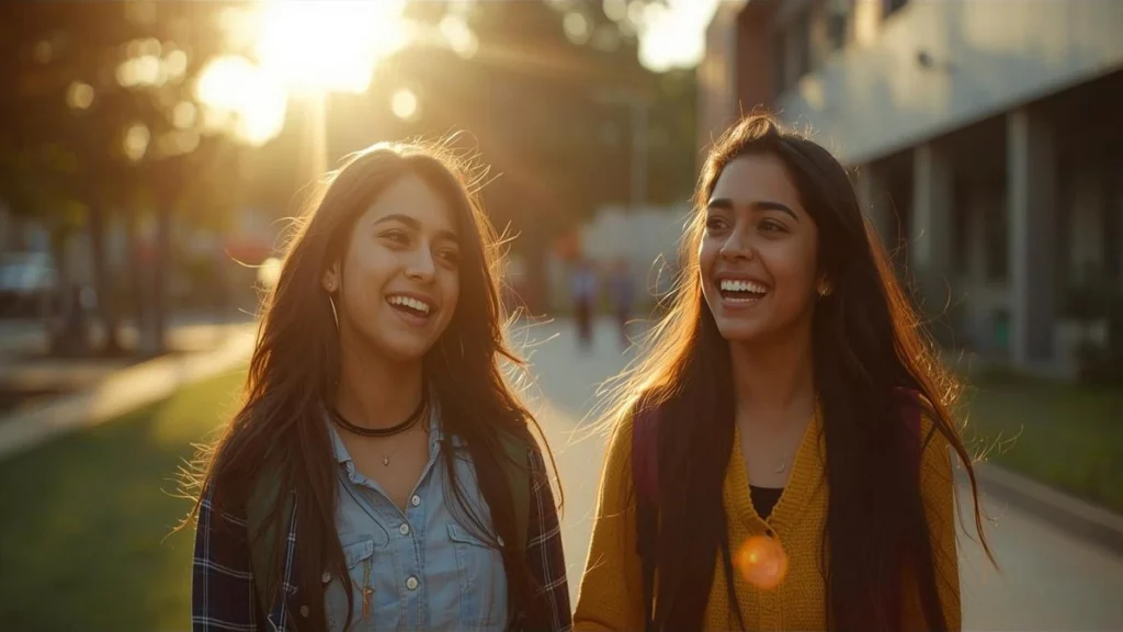 My Best Friend- Speech 4 Two school best friends smiling together representing friendship speech for students