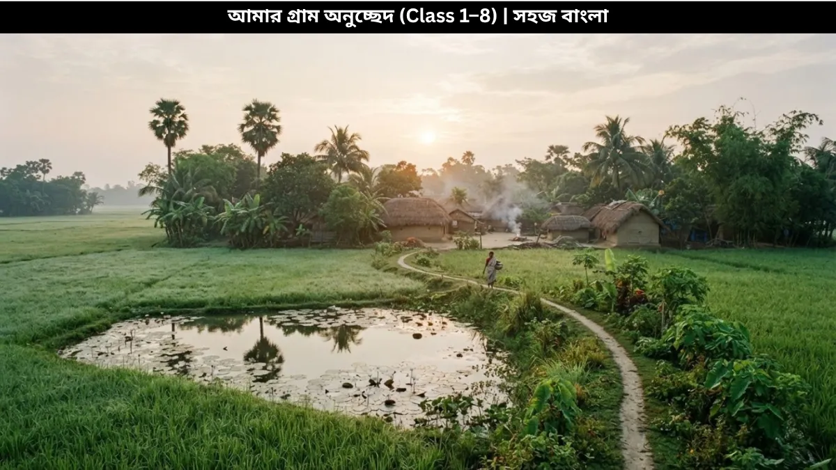 আমার গ্রাম অনুচ্ছেদ - সবুজ গ্রামের দৃশ্য