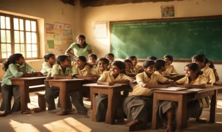 আমার শ্রেণিকক্ষ রচনা ছবিতে শিক্ষক ও শিক্ষার্থীদের শ্রেণিকক্ষের দৃশ্য