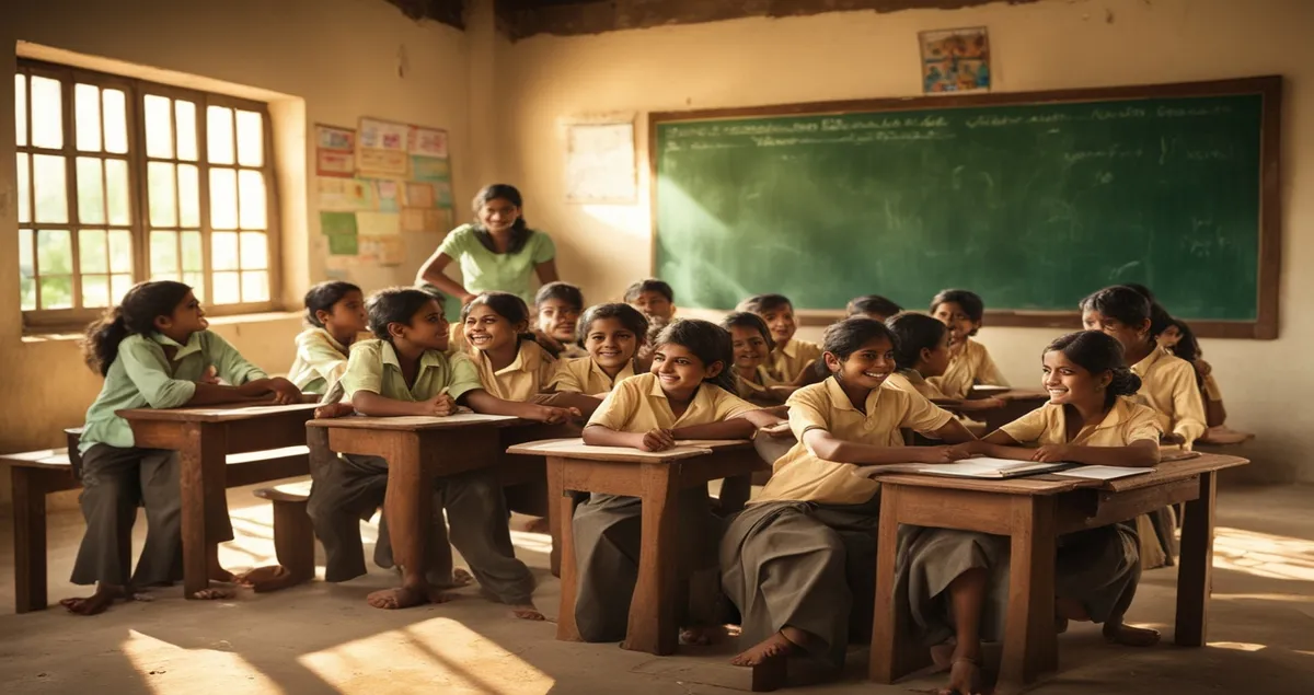 আমার শ্রেণিকক্ষ রচনা ছবিতে শিক্ষক ও শিক্ষার্থীদের শ্রেণিকক্ষের দৃশ্য