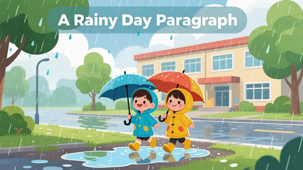A Rainy Day Paragraph for Students (Class 1–8) | Simple & Easy Writing 4 Rainy day paragraph for students illustration