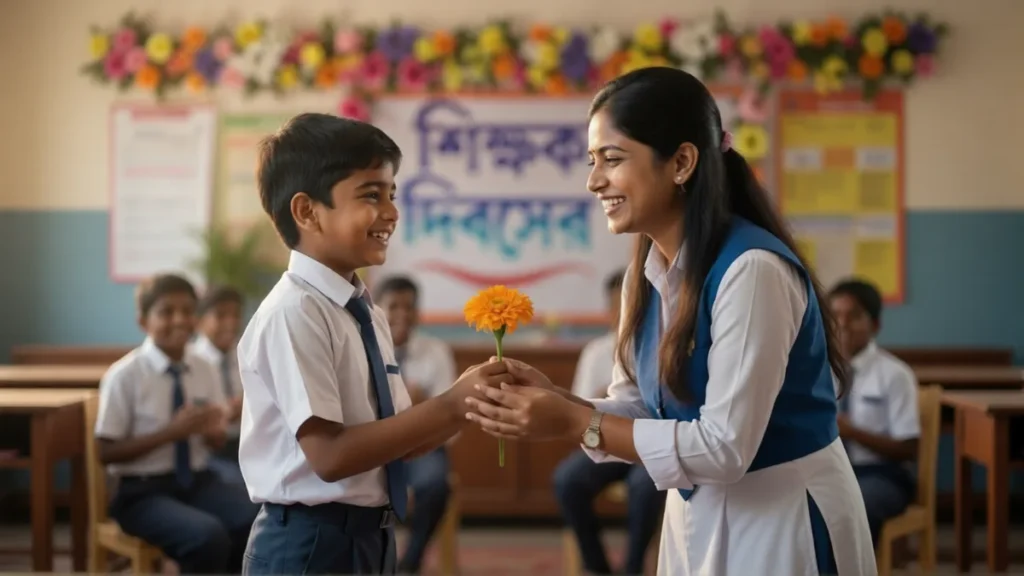 শিক্ষক দিবসের ভাষণ বাংলা | Student Speech Teachers Day 4 শিক্ষক দিবসে শিক্ষার্থীর পক্ষ থেকে শিক্ষকের প্রতি সম্মান ও কৃতজ্ঞতার দৃশ্য