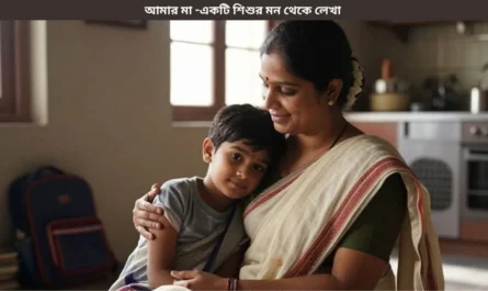আমার মা রচনা- শ্রেণী ১-৮ মায়ের কাঁধে মাথা রেখে বসে থাকা একটি ছোট শিশুর ভালোবাসা