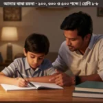 শ্রেণি ১ থেকে ৮-এর জন্য আমার বাবা রচনা লিখছে এমন এক ছাত্রকে সাহায্য করছেন তার বাবা