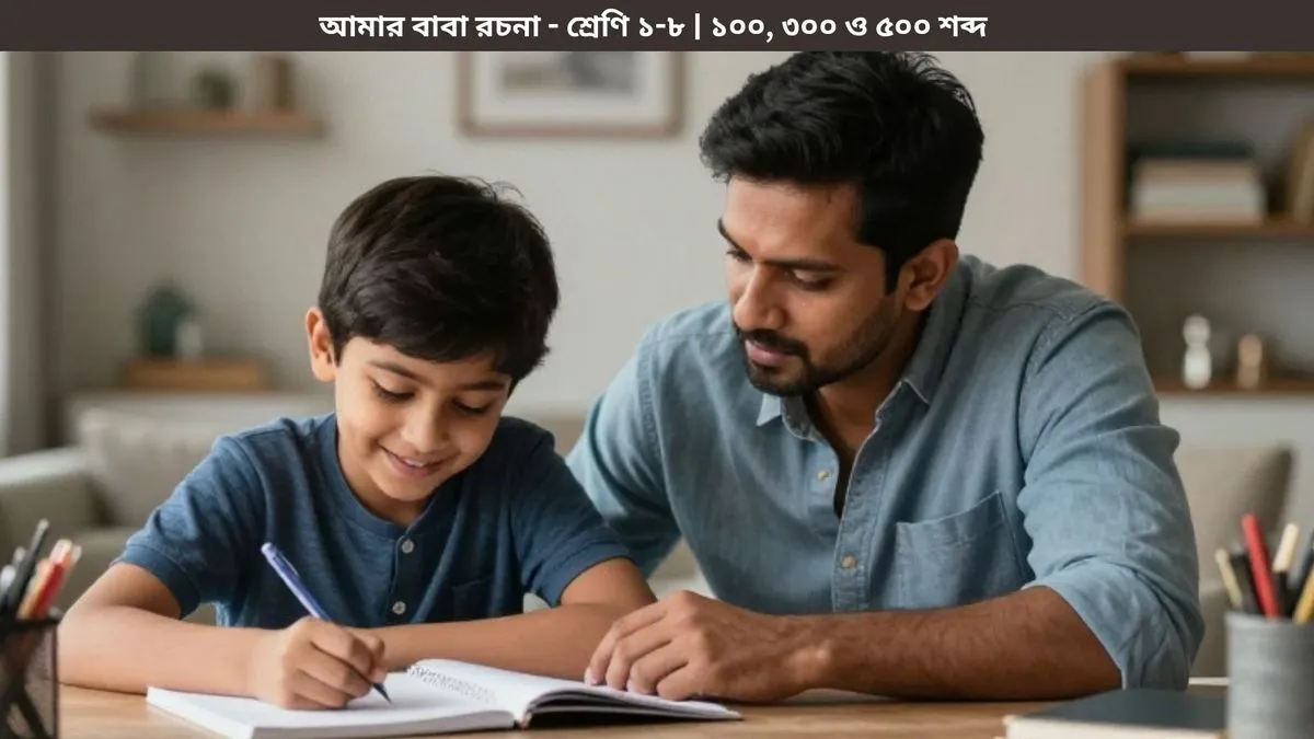 বাবা ও সন্তানের আবেগঘন পড়াশোনার মুহূর্ত নিয়ে আমার বাবা রচনা বাংলা পোস্টের ডিসকভার ইমেজ