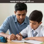 আমার বাবা অনুচ্ছেদ শ্রেণী ১-৫ লেখার জন্য বাবা ও শিশুর পড়াশোনার দৃশ্য