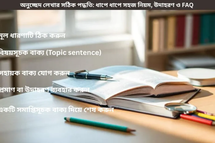 অনুচ্ছেদ লেখার সঠিক পদ্ধতি: ধাপে ধাপে সহজ নিয়ম, উদাহরণ ও FAQ