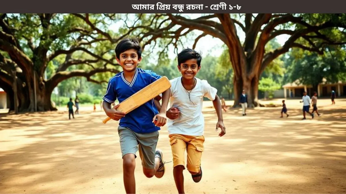 আমার প্রিয় বন্ধু রচনা - শ্রেণী ১-৮ (সহজ ভাষায় সম্পূর্ণ গাইড) 2 স্কুলের দুই বন্ধু একসাথে হাঁটছে, আমার প্রিয় বন্ধু রচনা বাংলা শ্রেণী ১ থেকে ৮
