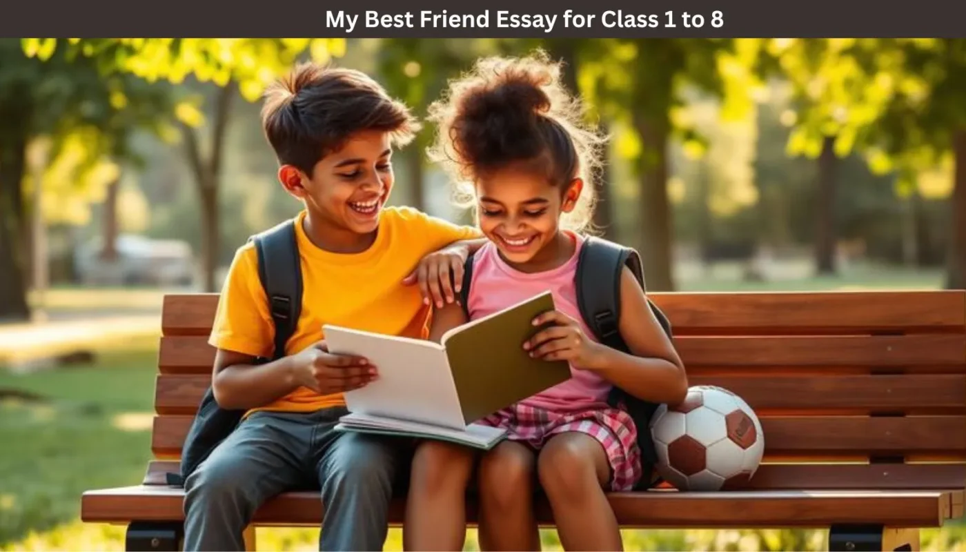 My Best Friend Essay examples for Class 1 to 8 with students writing and reading together