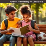 My Best Friend Essay examples for Class 1 to 8 with students writing and reading together