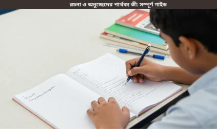 রচনা ও অনুচ্ছেদের পার্থক্য বোঝানোর শিক্ষামূলক চিত্র