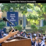 student giving a speech for school assembly