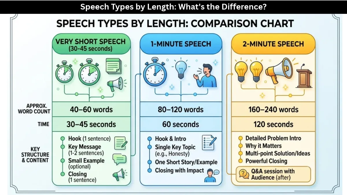 Speech for School Assembly: Short, 1-Minute, and 2-Minute Ideas That Actually Work 4 word count comparison chart