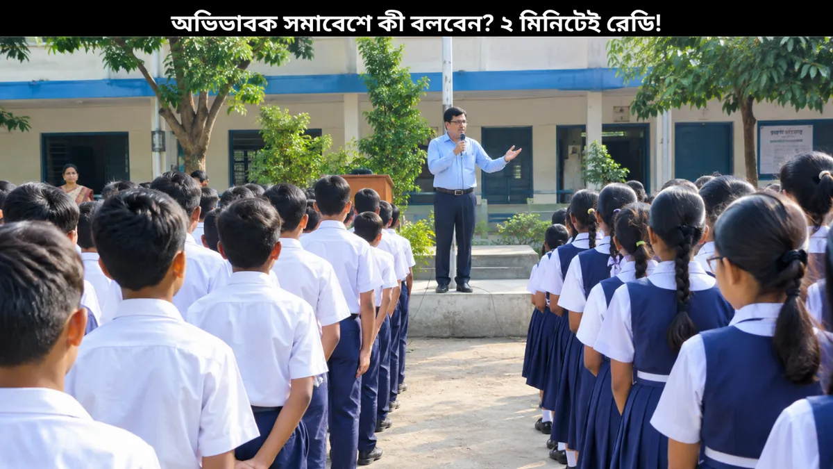 স্কুল সমাবেশে সারিবদ্ধ শিক্ষার্থী ও শিক্ষক